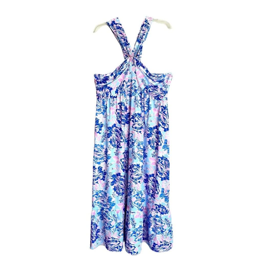 Grace Karin Criss Cross Halter Floral Print Maxi Dress